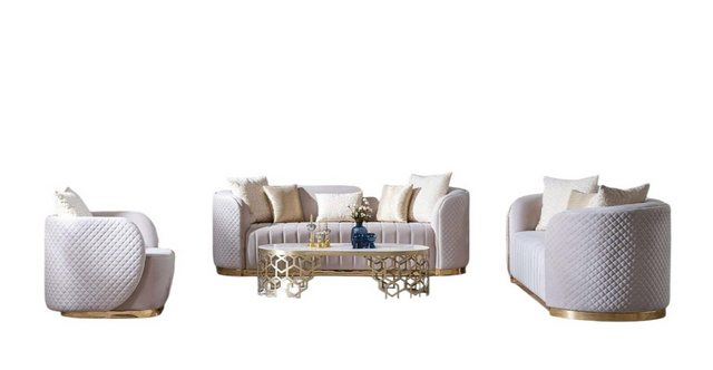 JVmoebel Chesterfield-Sofa, Luxus Sofa Ovale Sofagarnitur Set Polster Möbel günstig online kaufen
