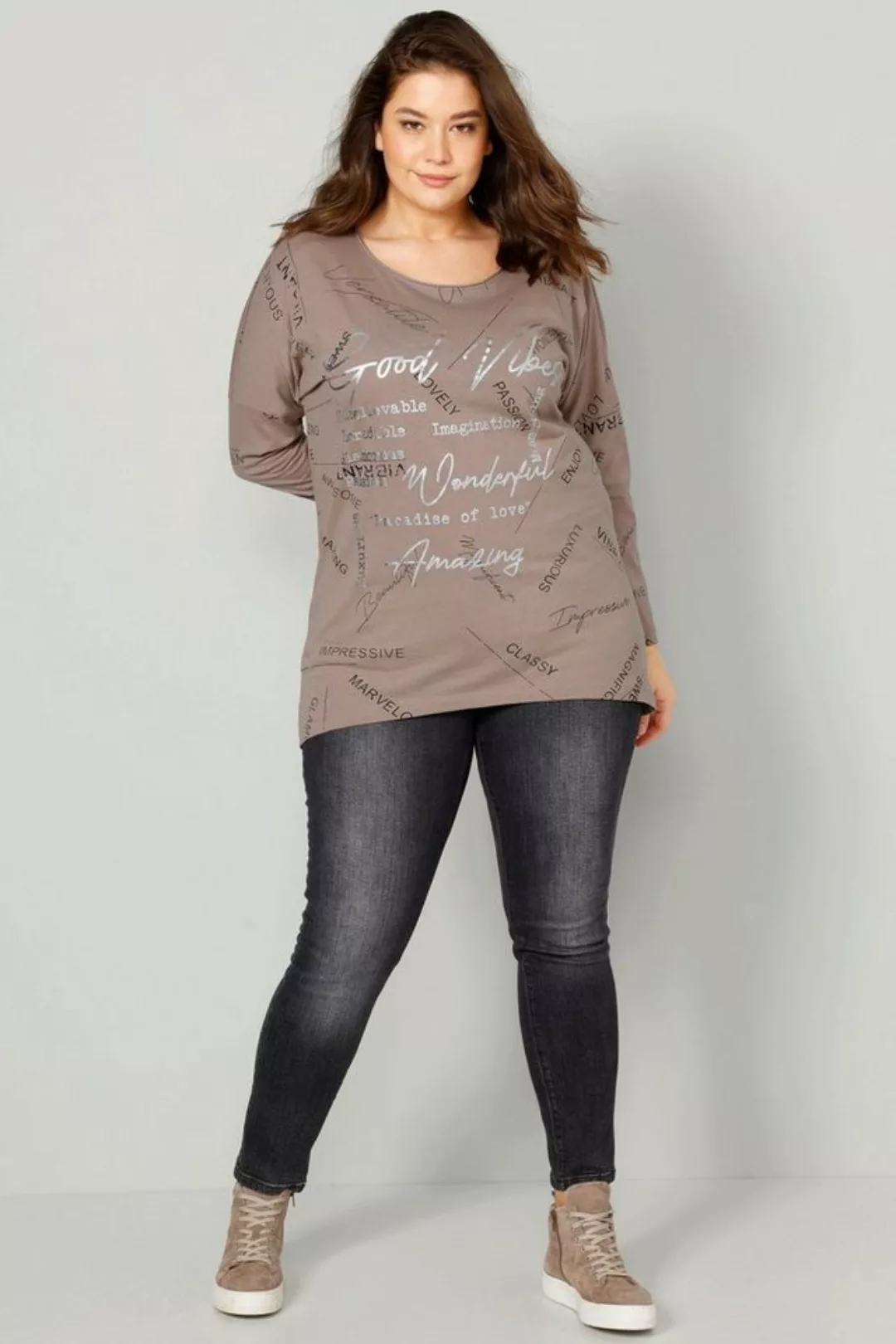 Angel of Style Longsleeve T-Shirt Writing-Print Rundhals Langarm günstig online kaufen