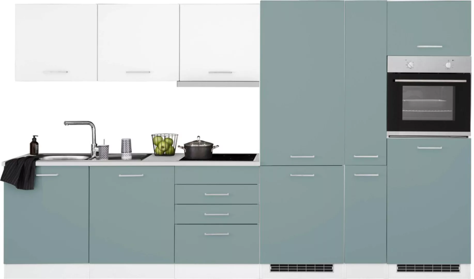 HELD MÖBEL Küchenzeile "Visby", mit E-Geräten, Breite 330 cm inkl. Kühl/Gef günstig online kaufen