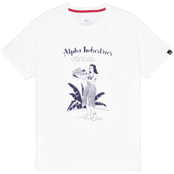 Alpha Industries  T-Shirts & Poloshirts Alpha Hawaii T-Shirt - white günstig online kaufen