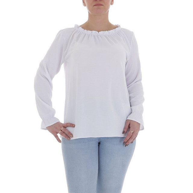 Ital-Design Langarmbluse Damen Elegant (85915869) Bluse in Weiß günstig online kaufen