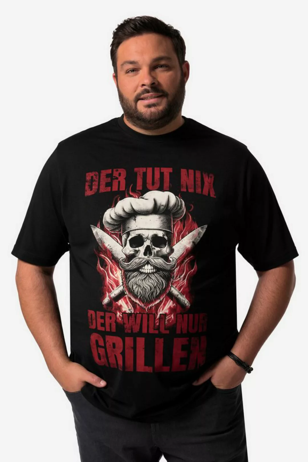 Men Plus T-Shirt Men+ T-Shirt Halbarm Grillen bis 8 XL günstig online kaufen