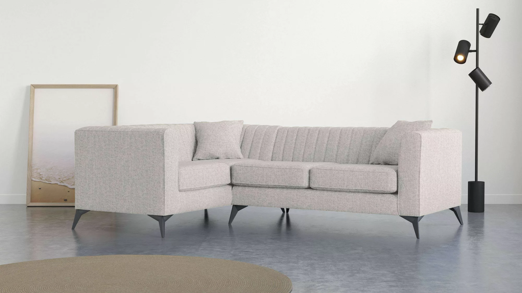 Places of Style Ecksofa »MATTHEW B/T/H: 240/167/74 cm«, L-Form, Steppung im günstig online kaufen