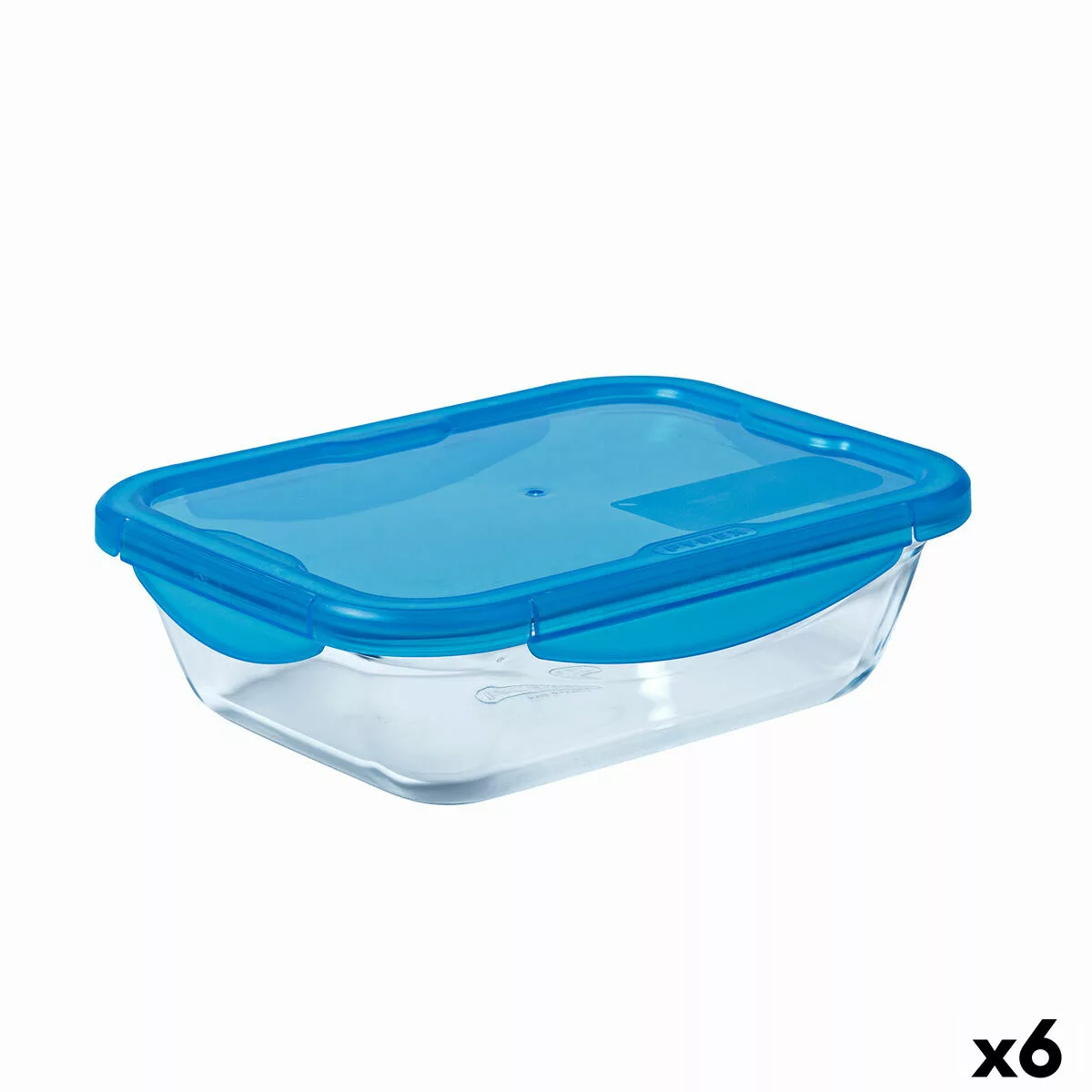 Lunchbox Hermetisch Pyrex Cook & Go Blau Glas (800 Ml) (6 Stück) günstig online kaufen