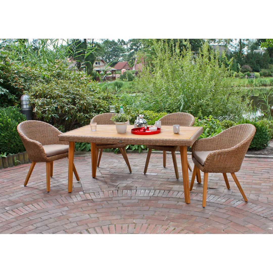 Tischgruppe für den Garten oder Terrasse GARDA-120 aus Akazie günstig online kaufen
