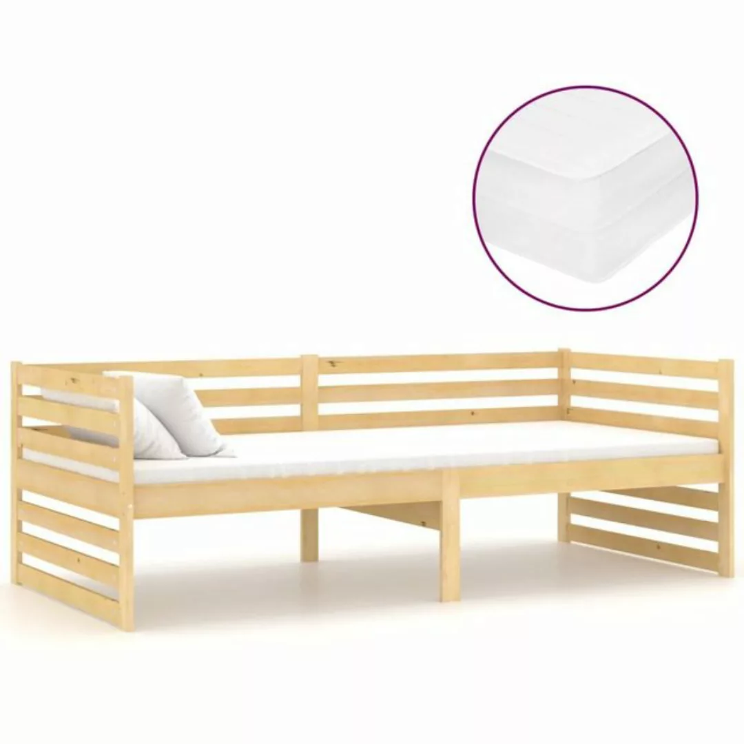 vidaXL Bettgestell Tagesbett Gästebett mit Matratze 90x200 cm Massivholz Ki günstig online kaufen