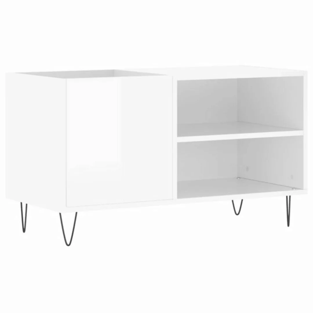 vidaXL Beistellschrank Plattenschrank Hochglanz-Weiß 85x38x48 cm Holzwerkst günstig online kaufen