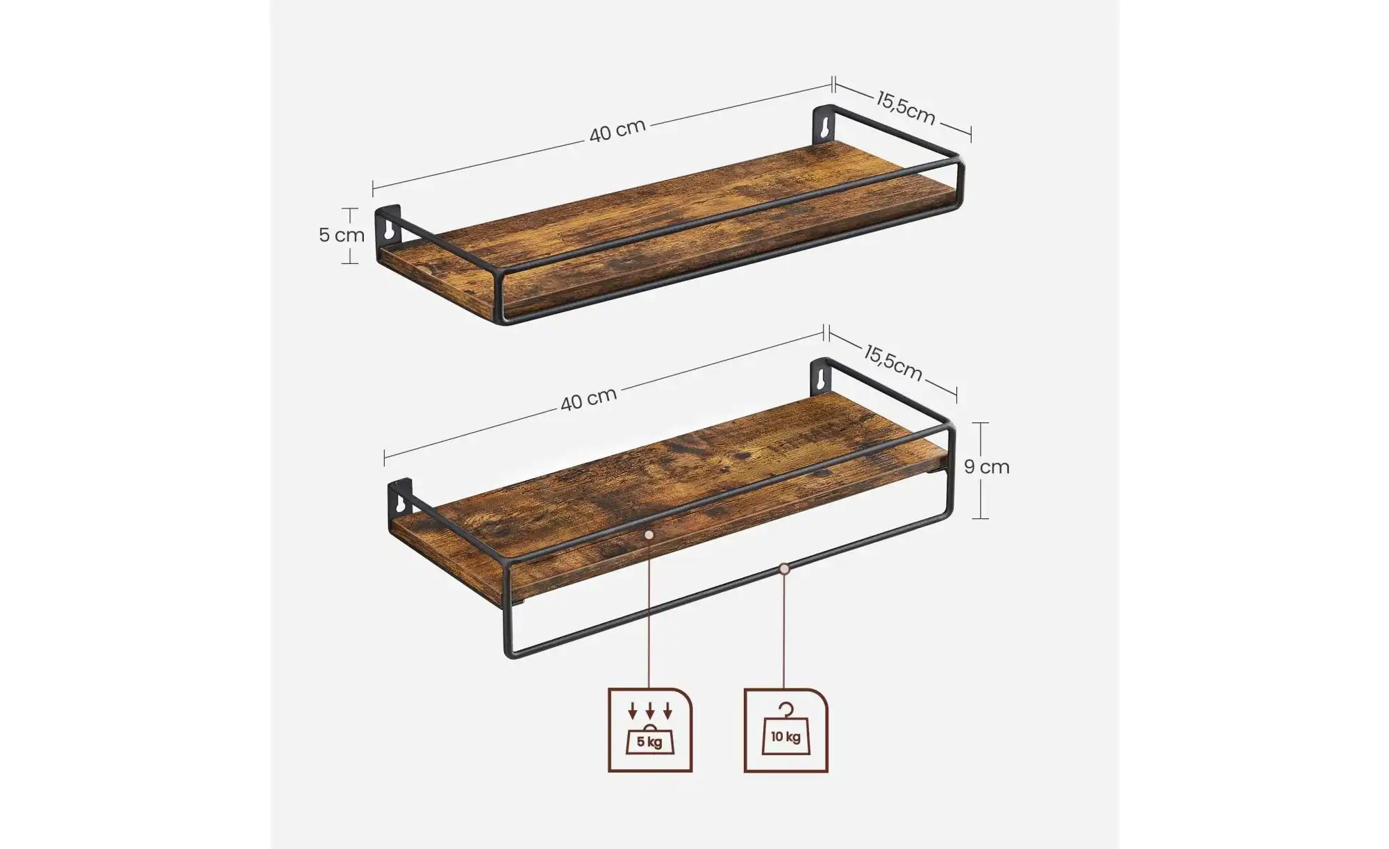 Wandregal 2er-Set  Kean ¦ braun ¦ Maße (cm): B: 15,5 H: 9 Regale > Wandrega günstig online kaufen