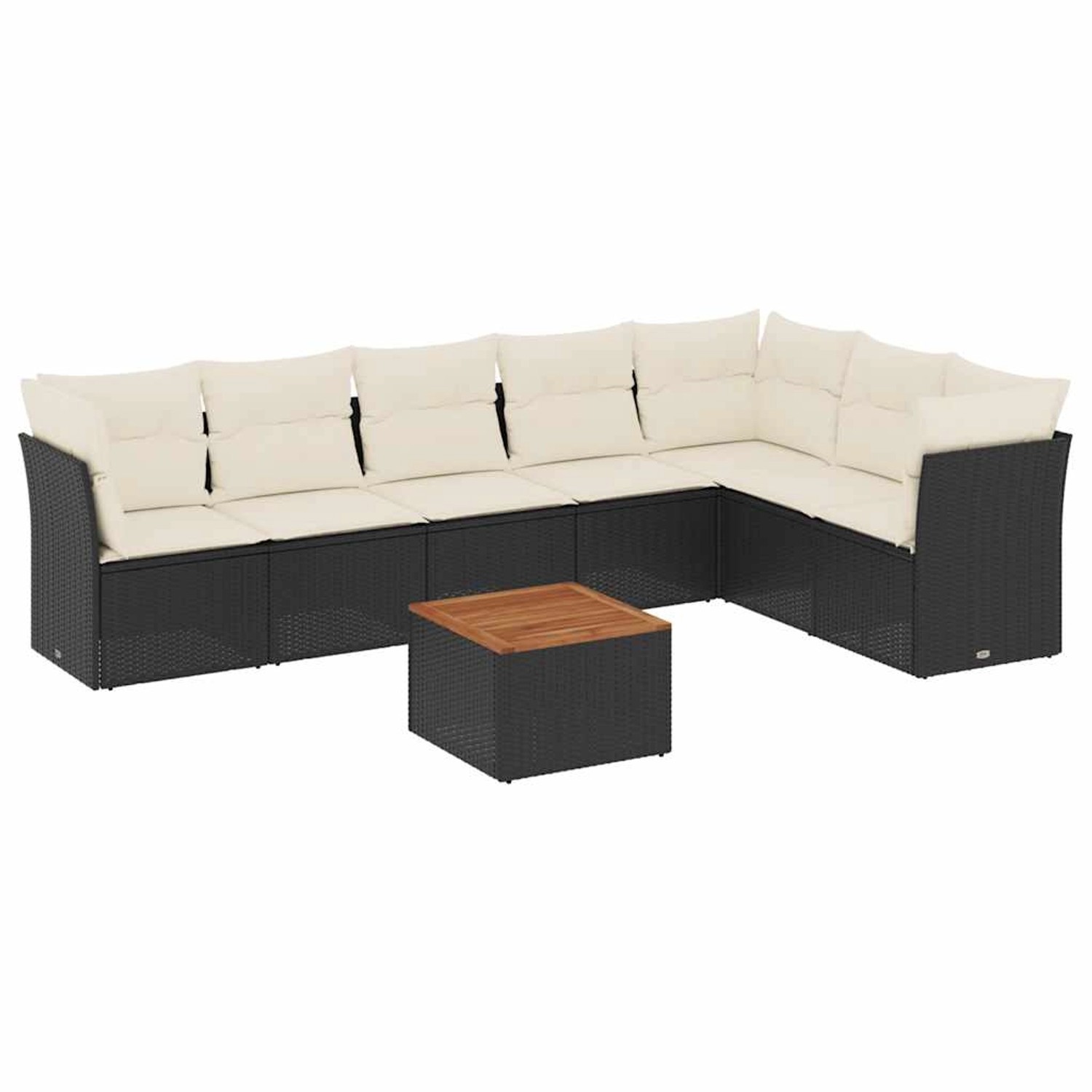 vidaXL 8-Tlg Garten-Sofagarnitur mit Kissen Schwarz Poly Rattan 3256007 günstig online kaufen