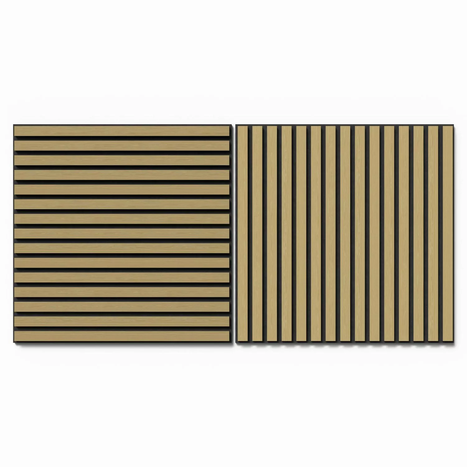 Akustikpaneel Wandverkleidung Eiche MDF Schwarz Akustikfilz Schwarz 60 cm 2 günstig online kaufen