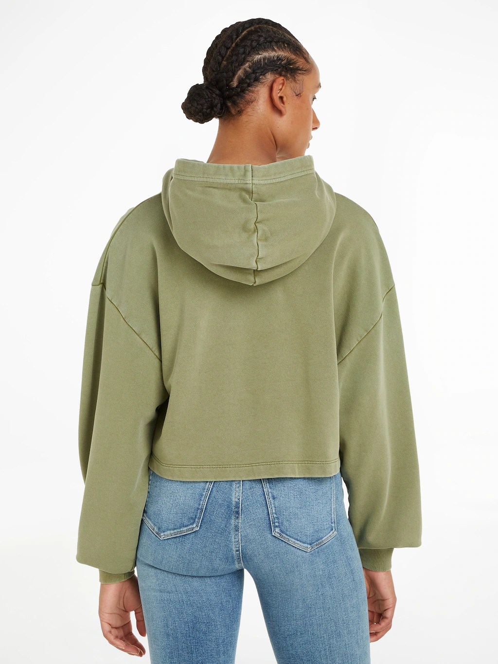 Calvin Klein Jeans Kapuzensweatshirt WASHED WOVEN LABEL HOODIE mit Logoschr günstig online kaufen