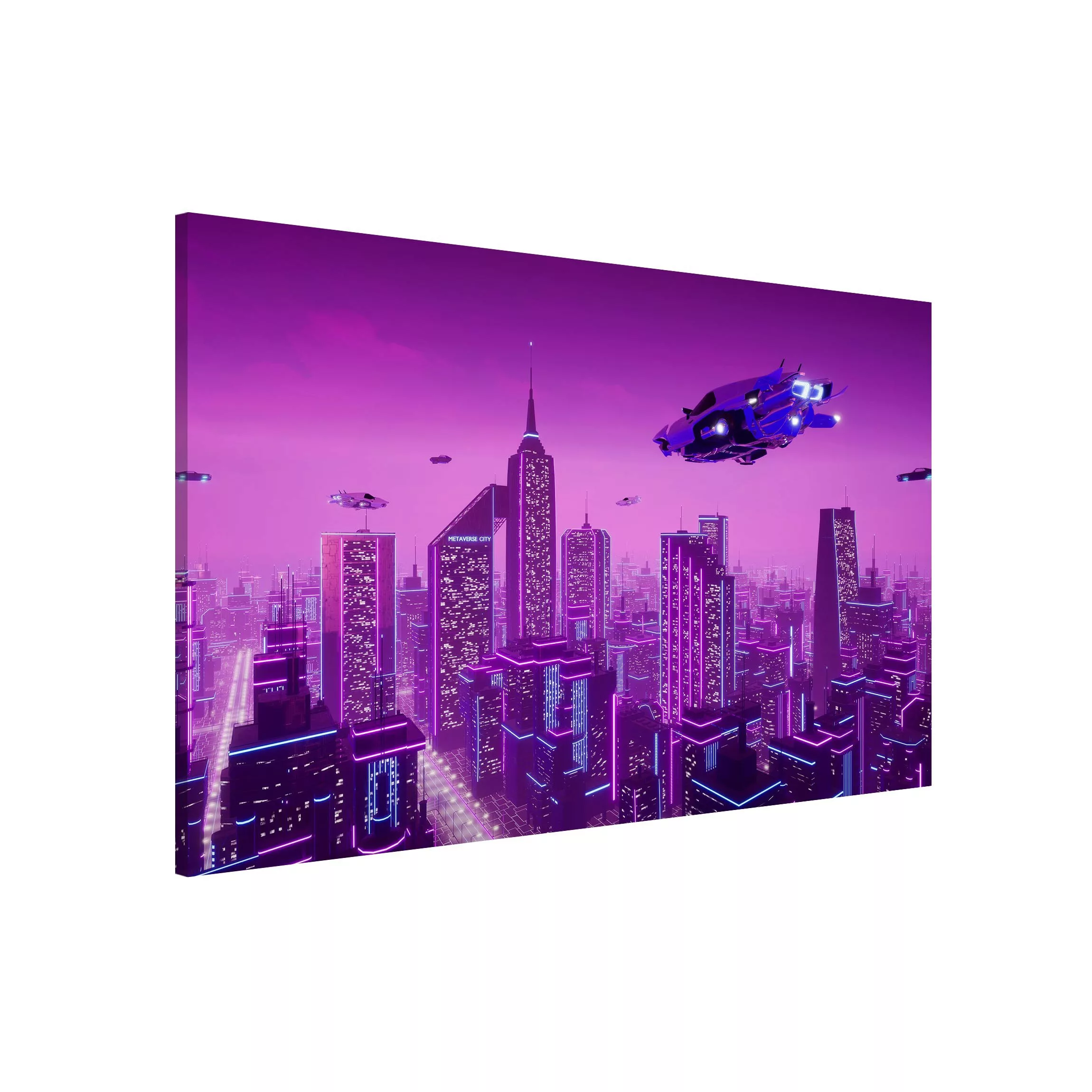 Magnettafel City In Neon Light With Spaceships günstig online kaufen