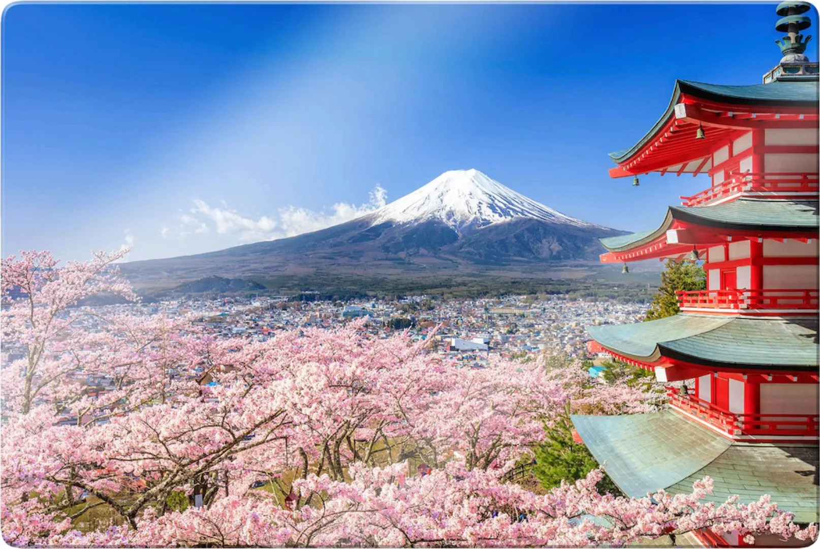 Wall-Art Glasbild "Mount Fuji", Sonnenuntergang, Glasposter modern günstig online kaufen