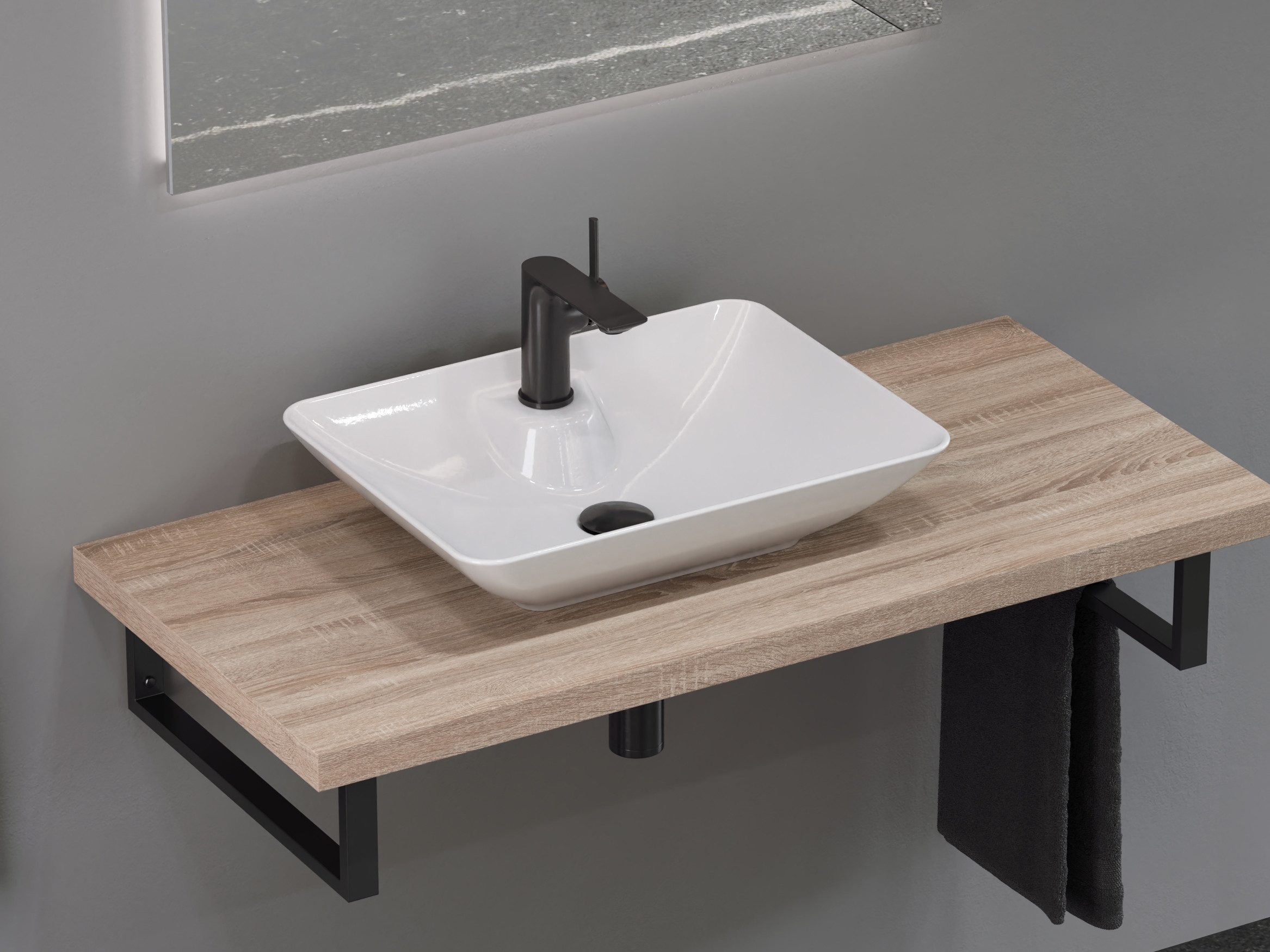 Aqua Bagno Aufsatzwaschbecken 53cm weiß glänzend günstig online kaufen