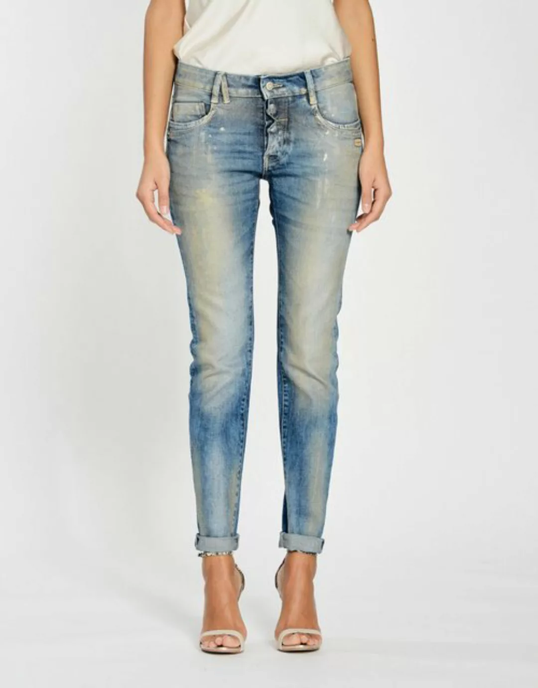 GANG Slim-fit-Jeans - 94GERDA - relaxed slim fit - 30denim gold splash günstig online kaufen