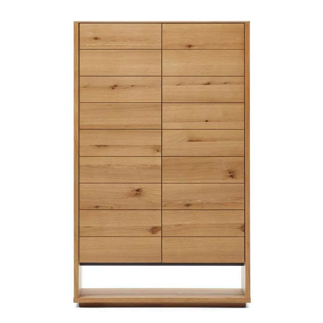 Halbhoher Wohnzimmerschrank in Eichefarben Skandi Design günstig online kaufen