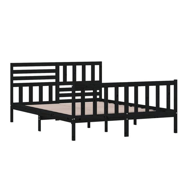 Vidaxl Massivholzbett Schwarz 150x200 Cm 5ft King Size günstig online kaufen