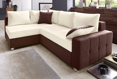 COLLECTION AB Ecksofa "Parma L-Form", mit Bettfunktion und Federkern günstig online kaufen