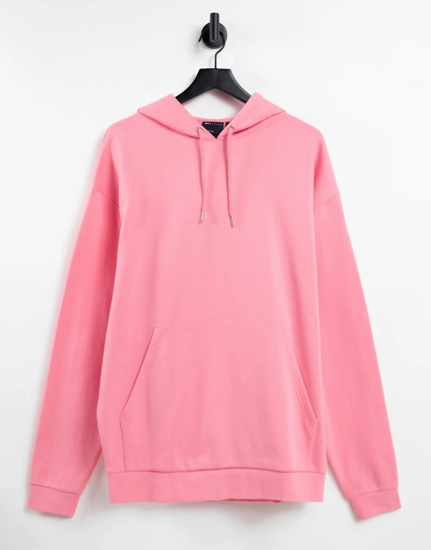 ASOS DESIGN – Oversize-Kapuzenpullover aus Bio-Materialien in Rosa günstig online kaufen