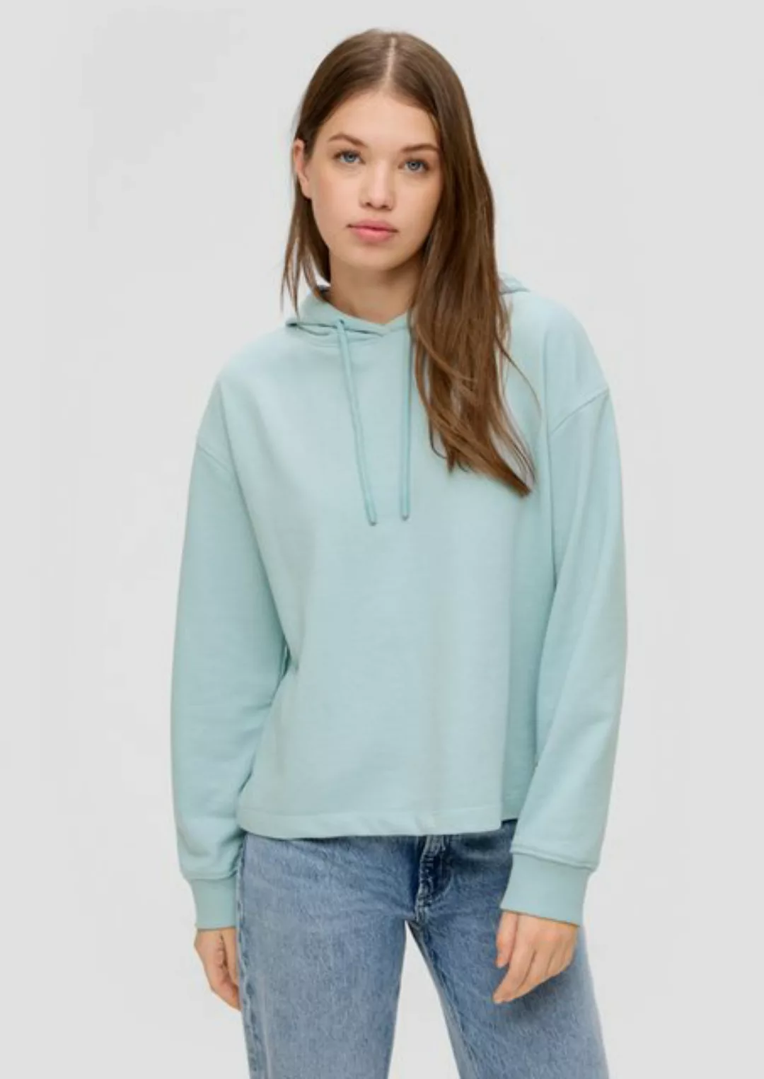 QS Sweatshirt QS by s.Oliver Sweatshirt mit Kapuze in Mint (1-tlg) Tunnelzu günstig online kaufen