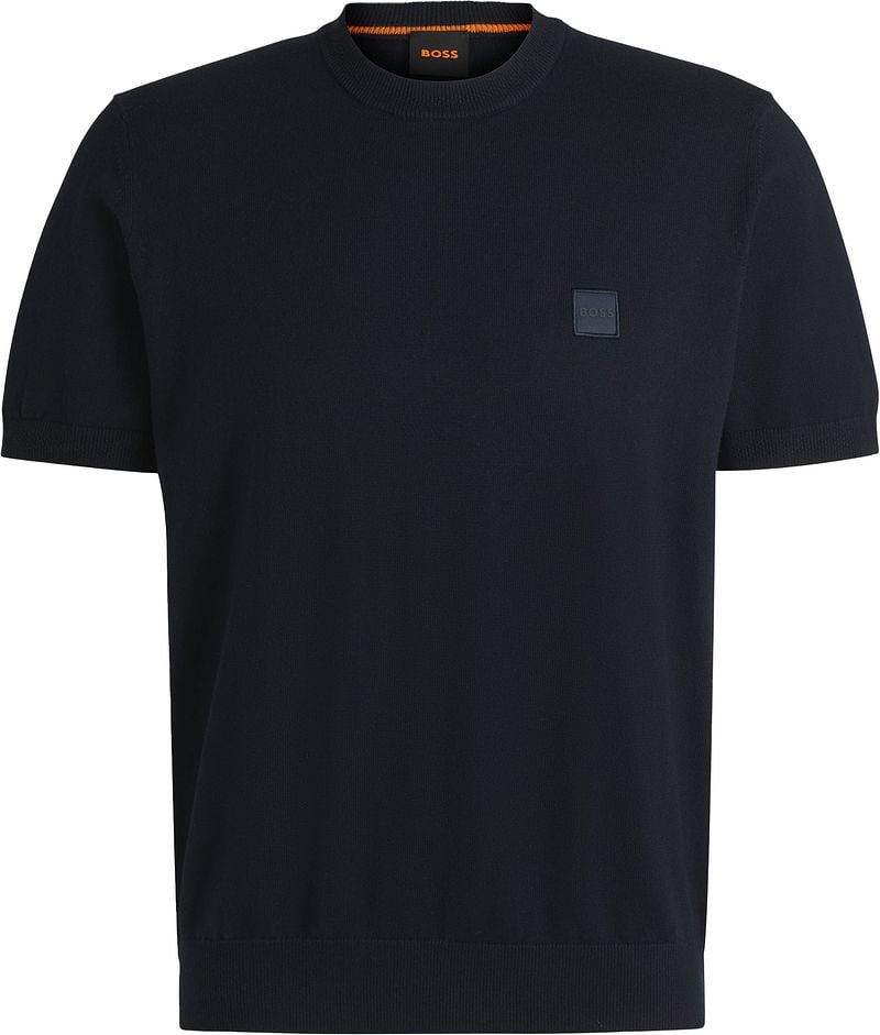 BOSS Knitted T-shirt Kanache Navy - Größe XXL günstig online kaufen