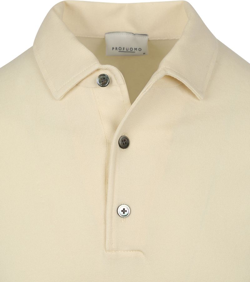 Profuomo Longsleeve Poloshirt Luxury Basic Off White - Größe XL günstig online kaufen