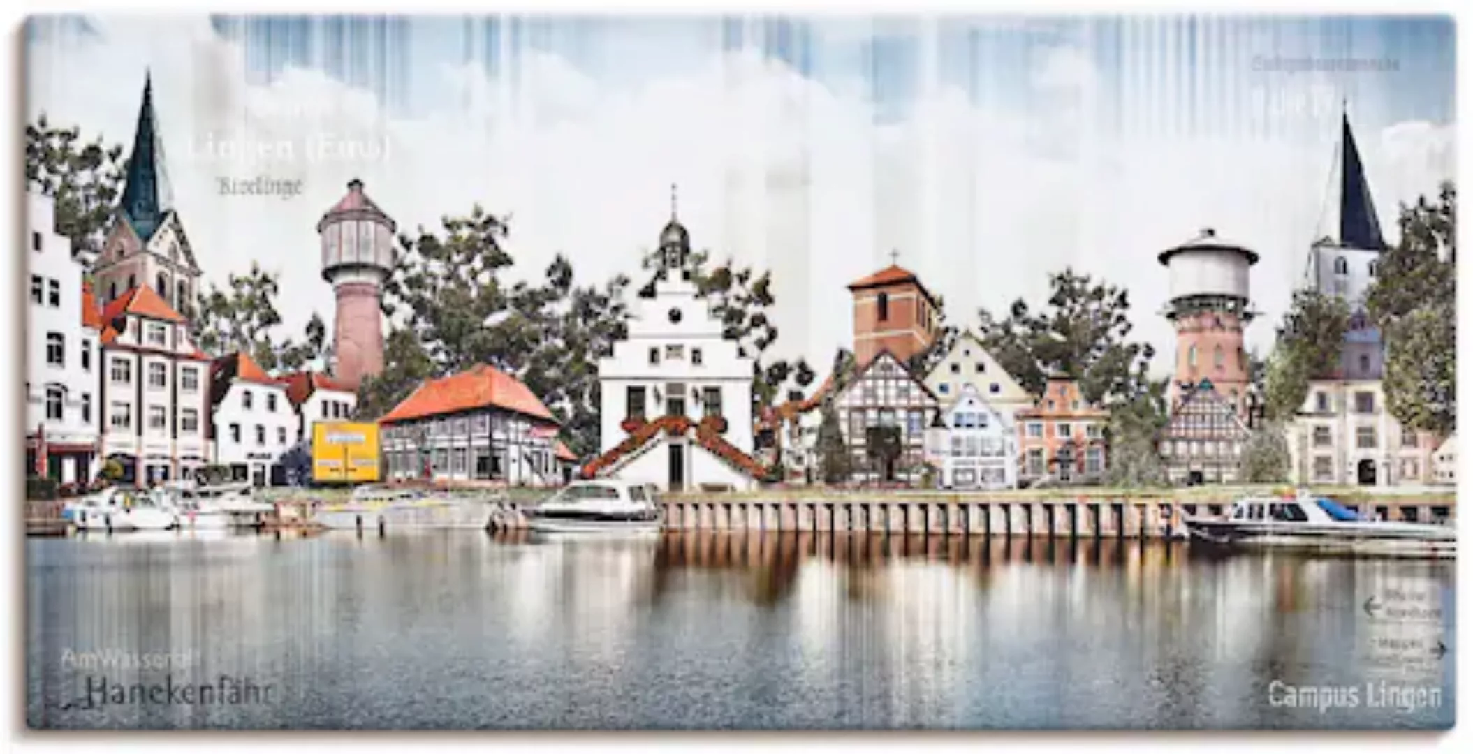 Artland Leinwandbild »Lingen Ems Skyline Collage«, Deutschland, (1 St.) günstig online kaufen