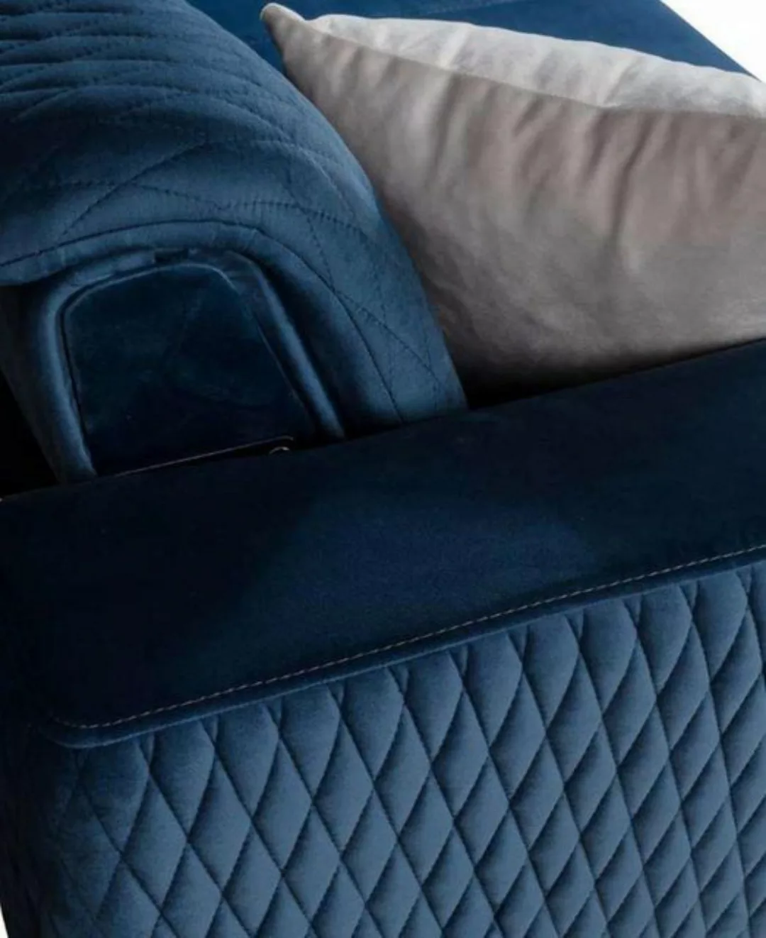 JVmoebel Sofa Design Dreisitzer Möbel 3 Sitzer Textil Blau Couchen Lounge N günstig online kaufen