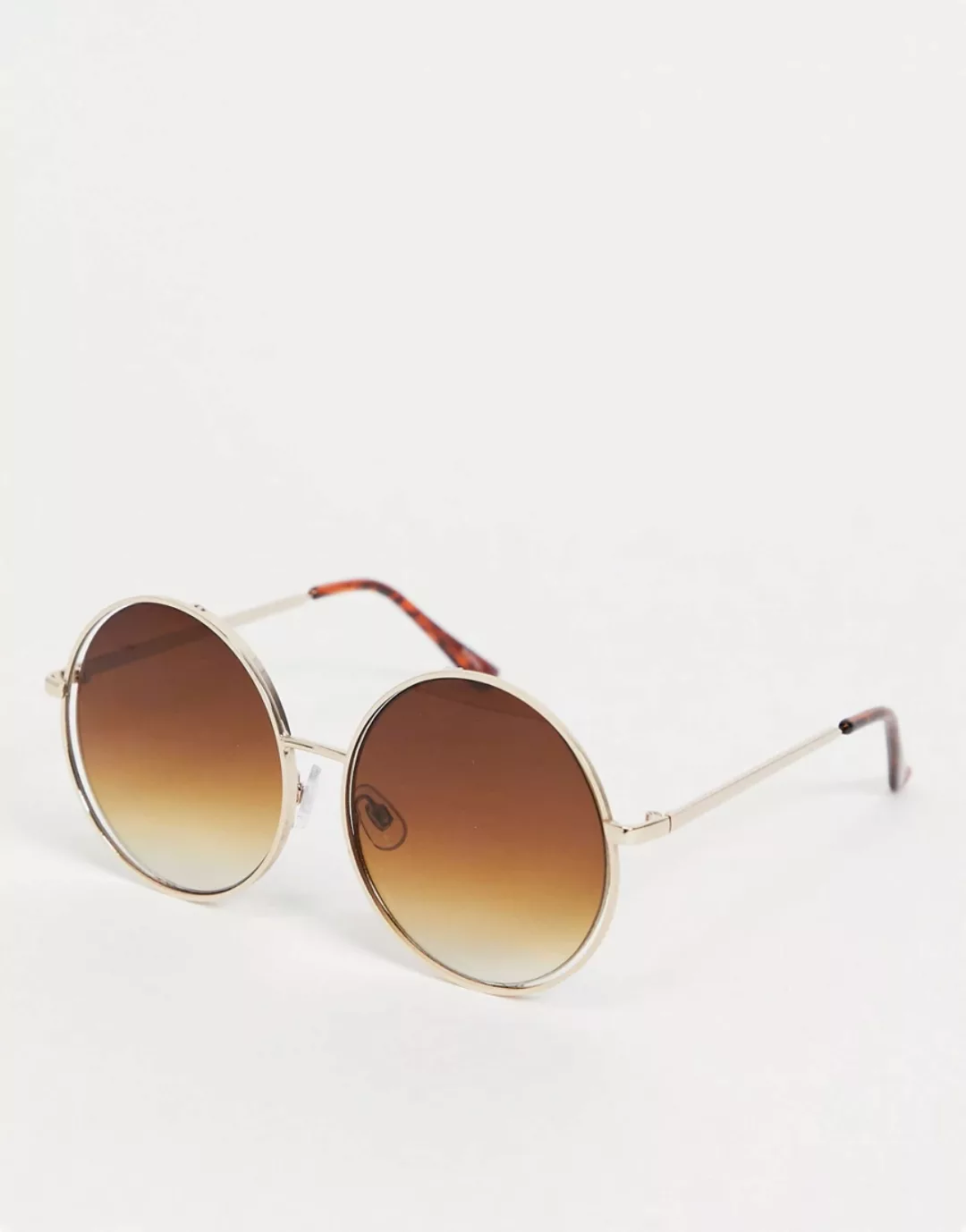 Madein. – Übergroße, runde Sonnenbrille-Braun günstig online kaufen