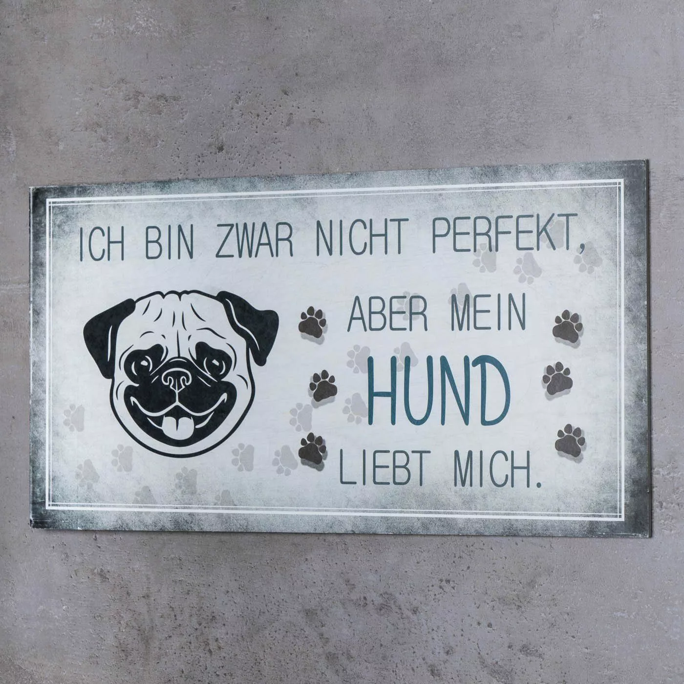 Levandeo® Wandbild, Wandbild 40x20cm Hund Spruch günstig online kaufen