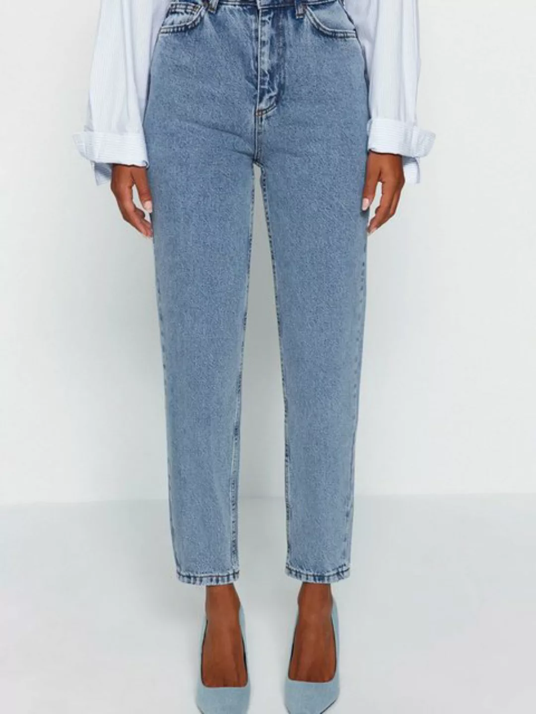 Trendyol 7/8-Jeans (1-tlg) Plain/ohne Details günstig online kaufen