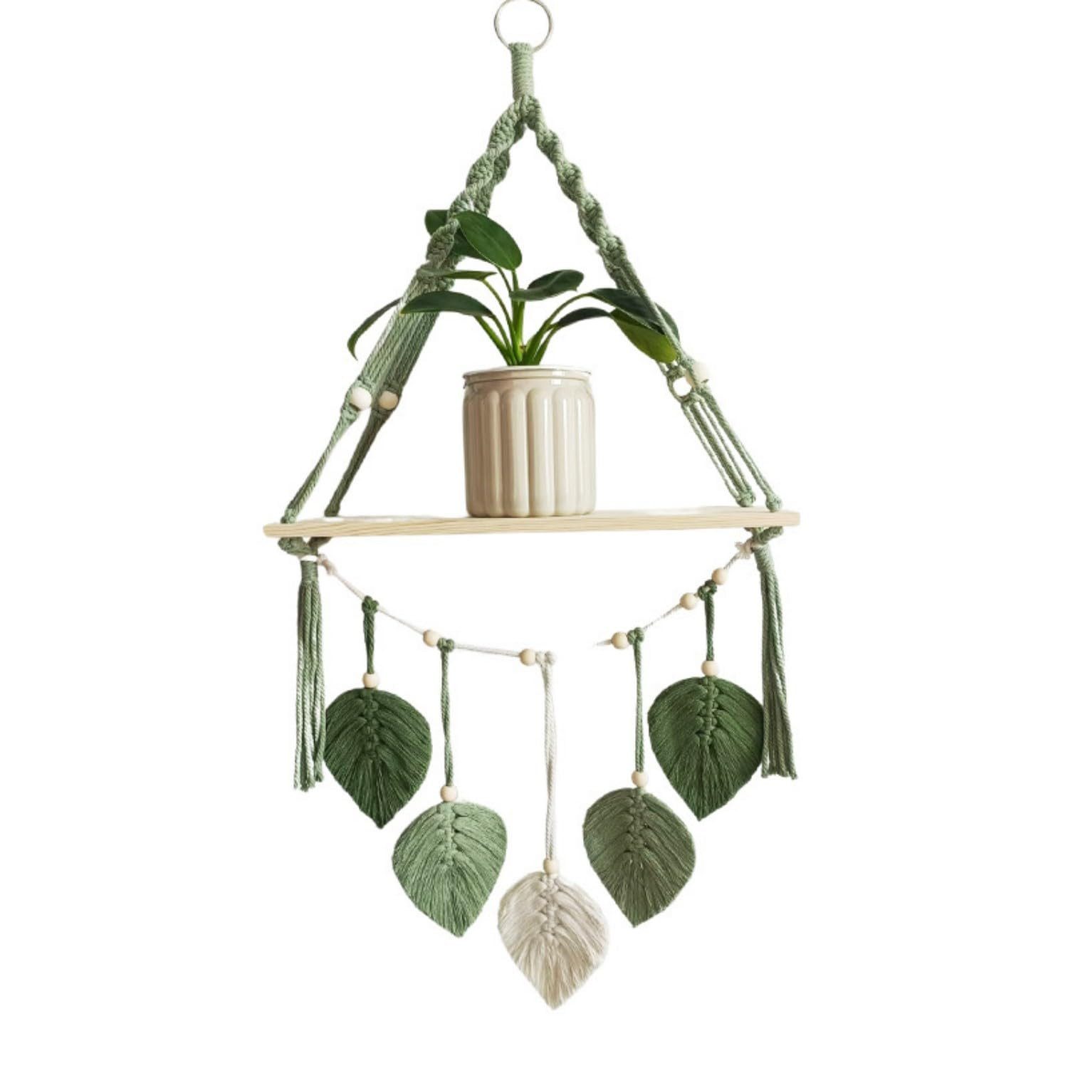 Coonoor Wanddekoobjekt Boho Makramee Holzregal & günstig online kaufen