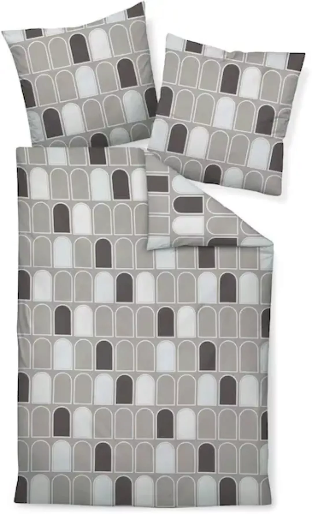 Janine Mako-Satin Bettwäsche J.D. 87084 taupe Größe:  240x220 cm + 2x80x80 günstig online kaufen