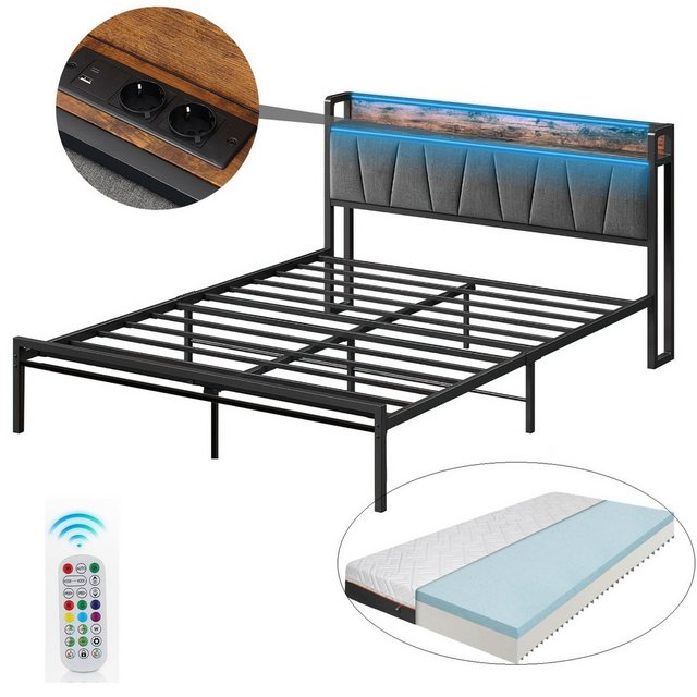 DOPWii Bettgestell Metallbett Doppelbett 140x200cm/ Einzelbett 90x200cm,Ind günstig online kaufen