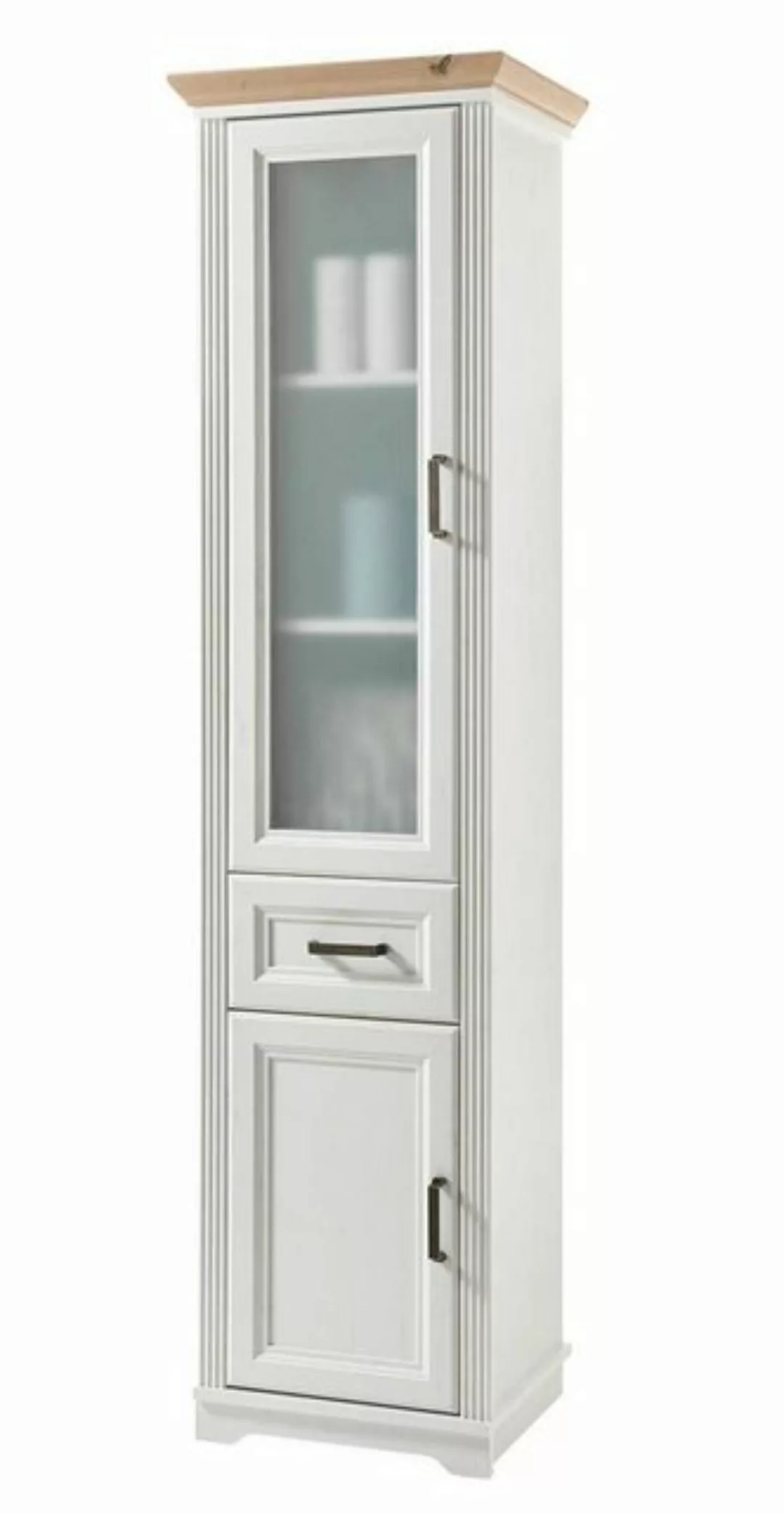 Hochschrank JASMIN, B 48 cm x H 190 cm, Piniedekor hell, Artisan Eiche Deko günstig online kaufen