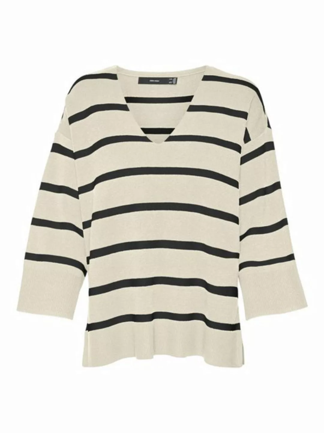 Vero Moda V-Ausschnitt-Pullover VMSABA 3/4 V-NCK STRIPE PULLOVER GA NOOS günstig online kaufen