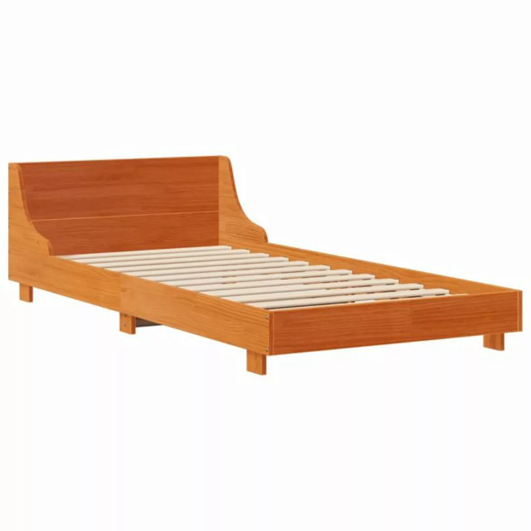 vidaXL Bett, Massivholzbett ohne Matratze Wachsbraun 75x190 cm Kiefernholz günstig online kaufen