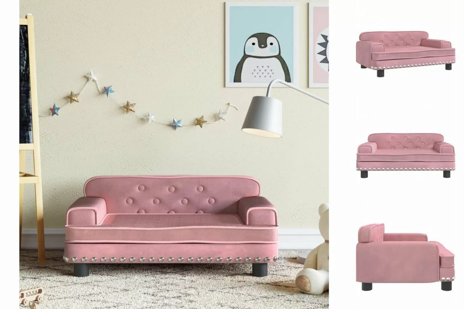 vidaXL Kindersofa Kindersofa Rosa 70x45x30 cm Samt Kindercouch Kindermöbel günstig online kaufen