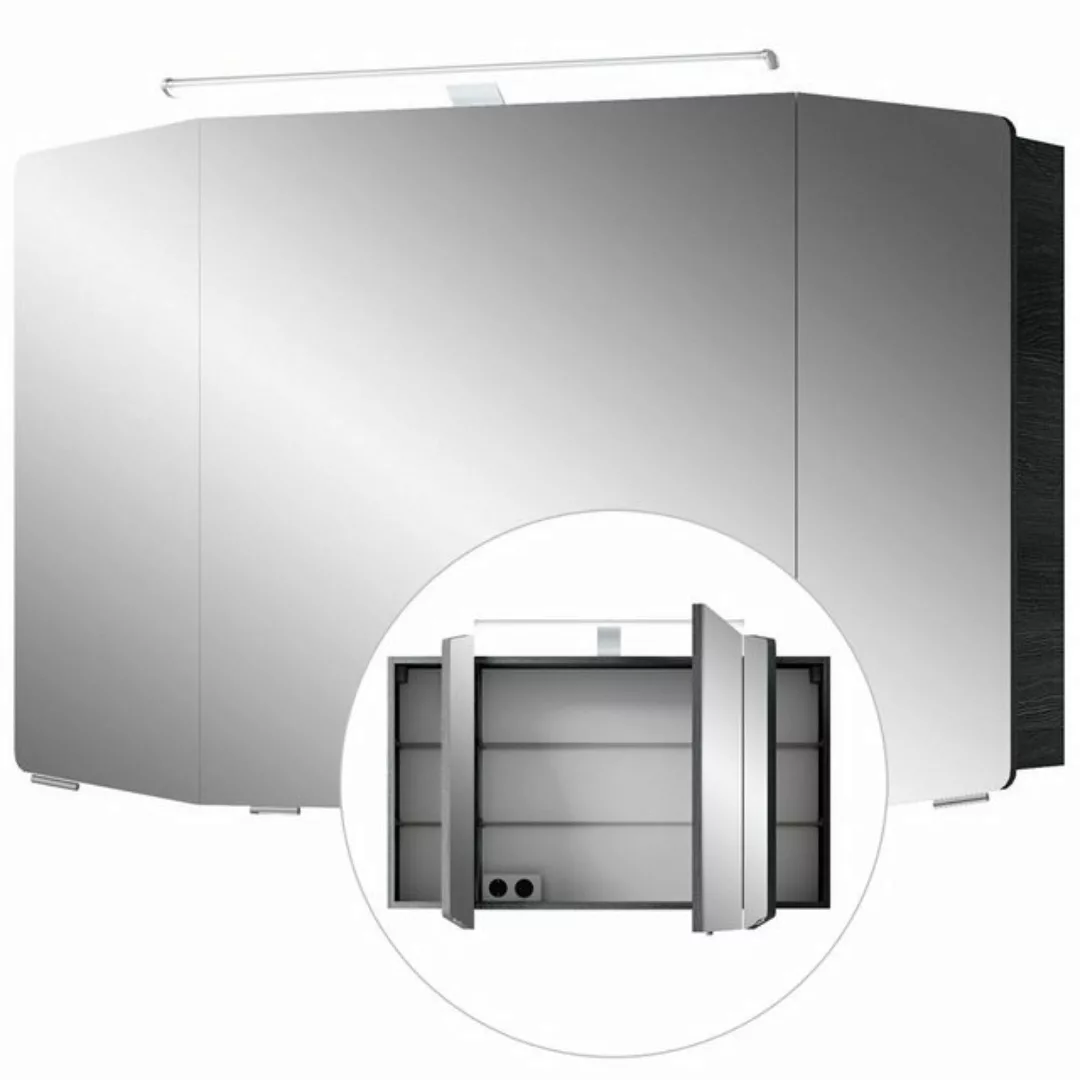 Lomadox Badezimmer Spiegelschrank 100cm CERVIA-66 in weiß mit LED-Beleuchtu günstig online kaufen