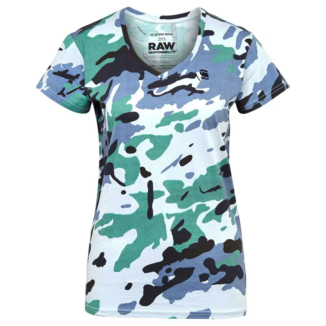 G-star All Over Camo Print Kurzarm T-shirt XS Faze Blue Multi Camo günstig online kaufen