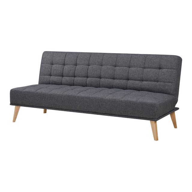 en.casa Schlafsofa, »Pukkila« 3-Sitzer Sofa mit Bettfunktion Textil Dunkelg günstig online kaufen