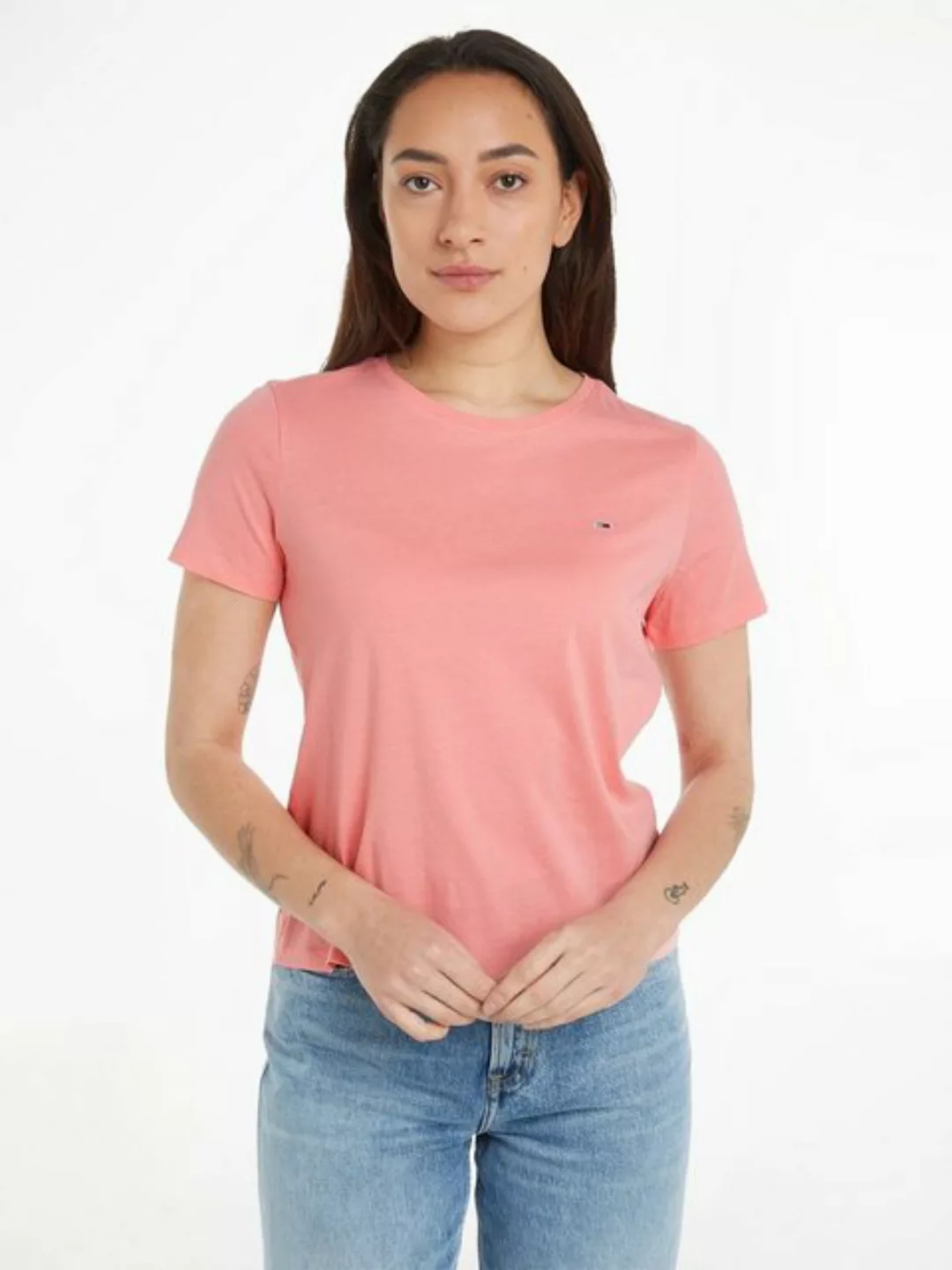 Tommy Jeans T-Shirt Soft Jersey T Shirt aus weicher Jersey Qualität Rundhal günstig online kaufen