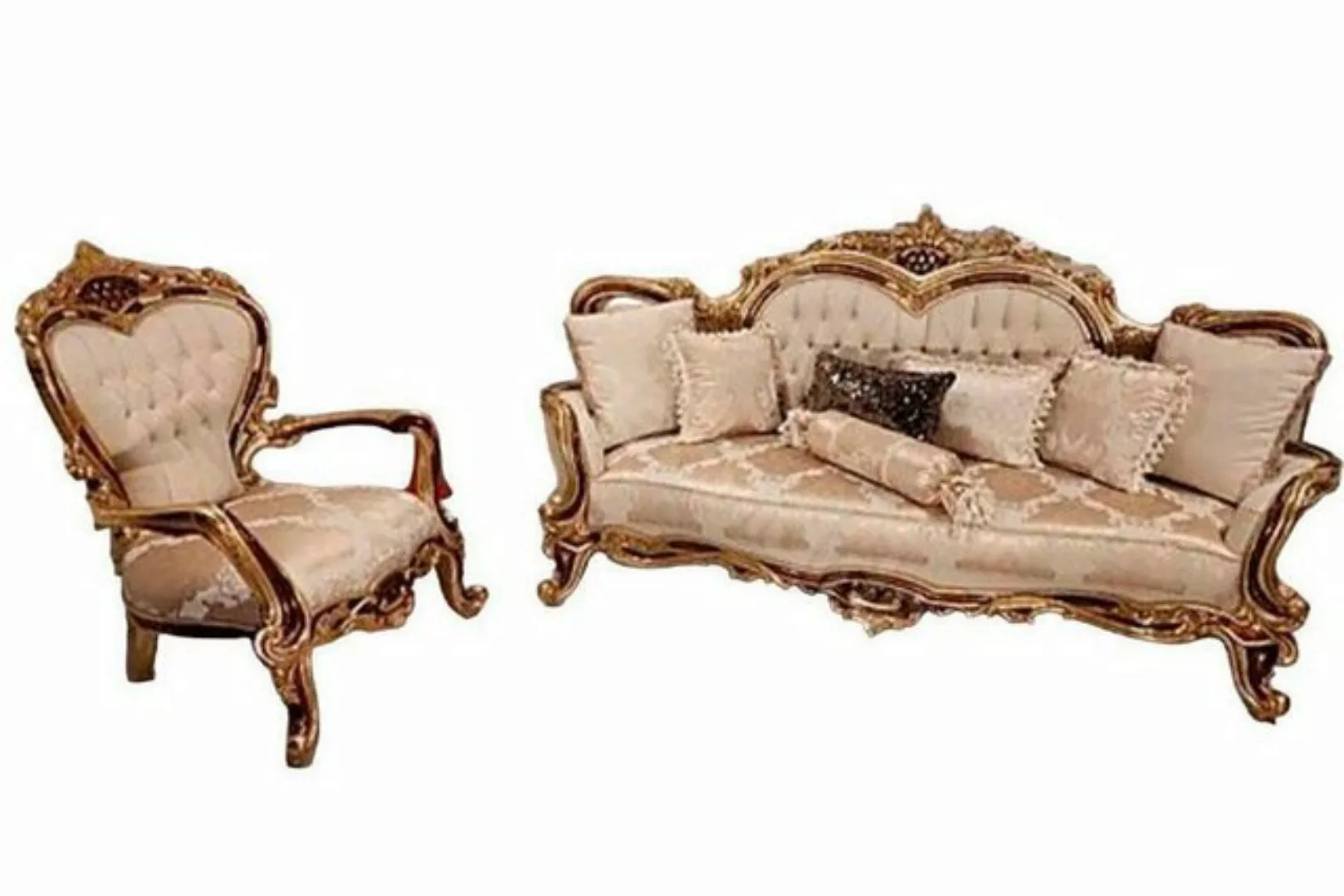 Xlmoebel Sofa Chesterfield Couch im Barock Stil, 2-teilige Sofagarnitur, He günstig online kaufen