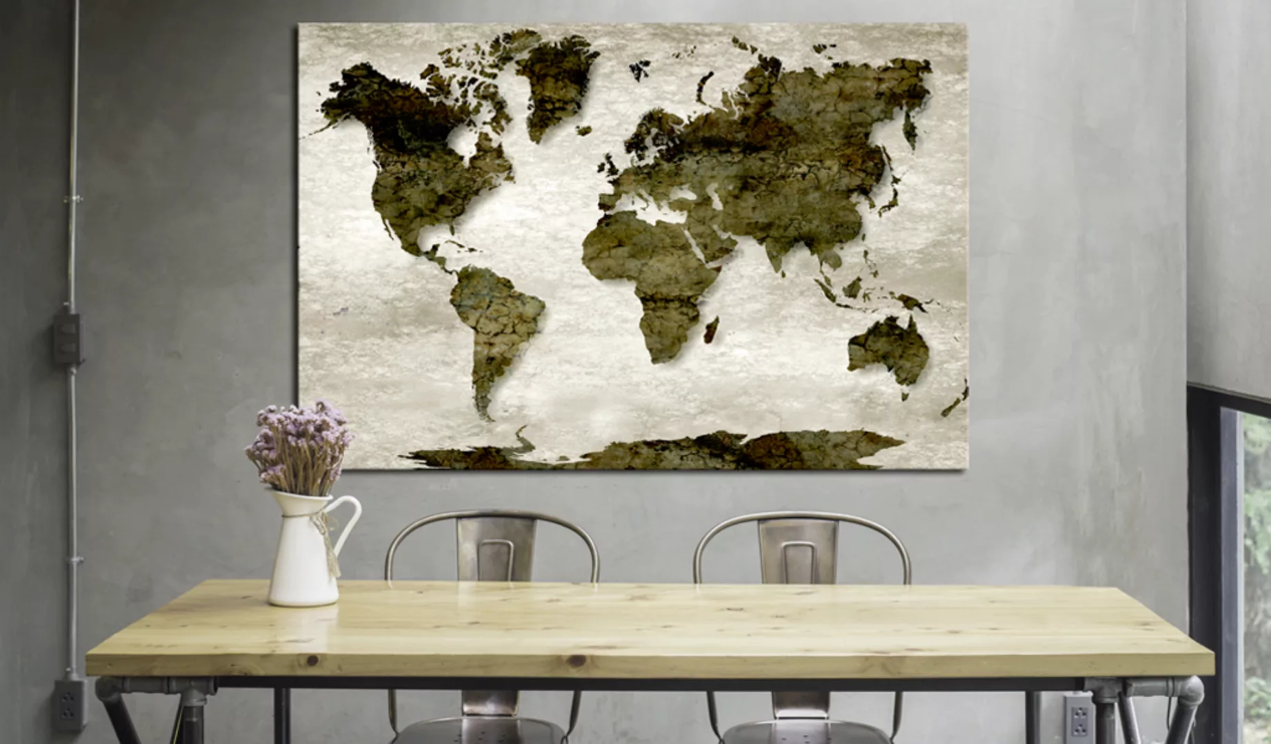 Wandbild - World Map: Green Planet günstig online kaufen