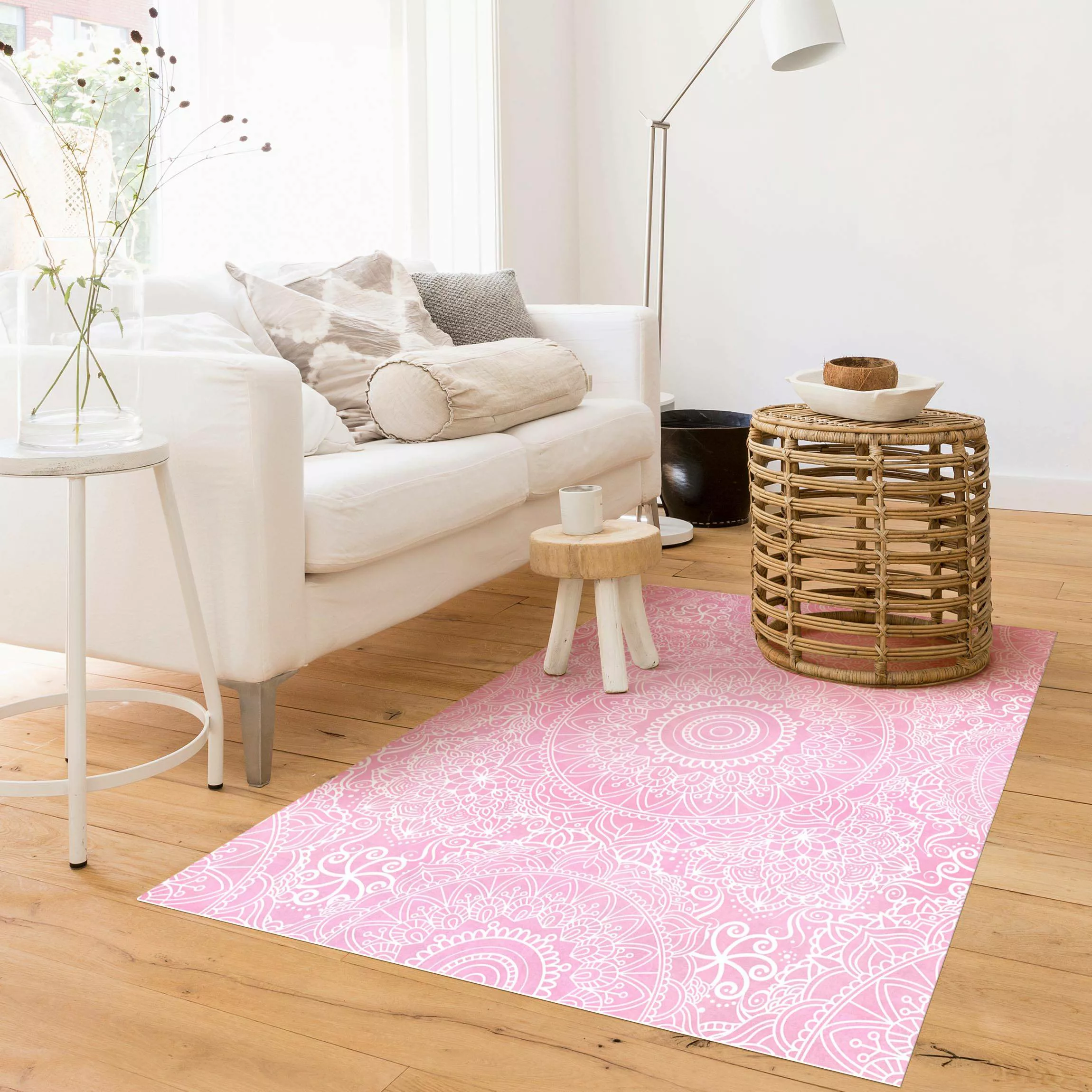 Vinyl-Teppich Muster Mandala Rosa günstig online kaufen