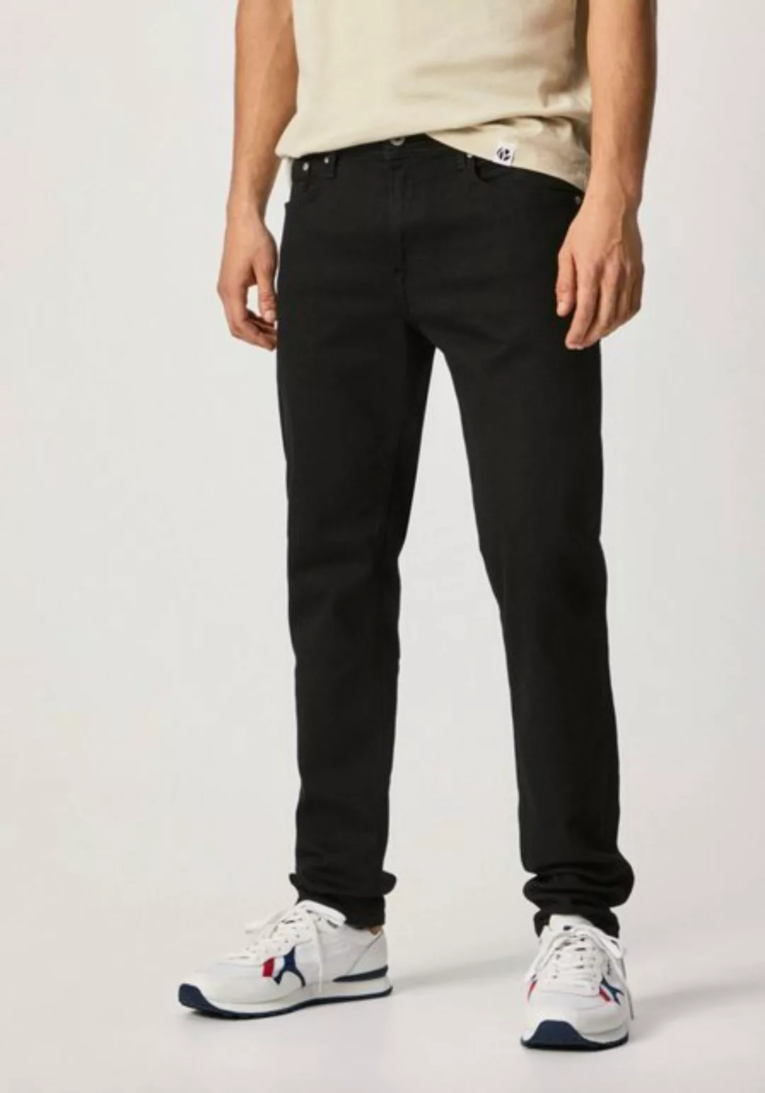 Pepe Jeans Herren Jeans Stanley - Tapered Fit - Schwarz - Clean Black günstig online kaufen