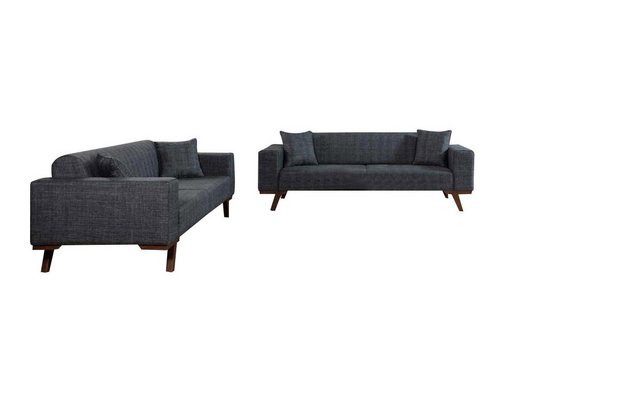 JVmoebel Sofa Graue Sofagarnitur 3+3+1 Sitz Set Design Sofas Couchen 3tlg., günstig online kaufen