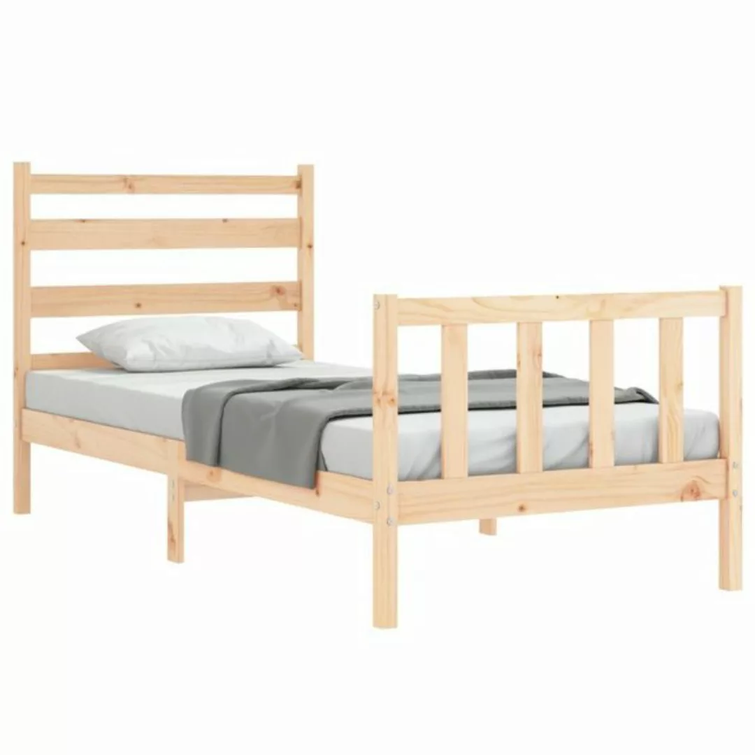 vidaXL Bett Massivholzbett mit Kopfteil 90x190 cm günstig online kaufen