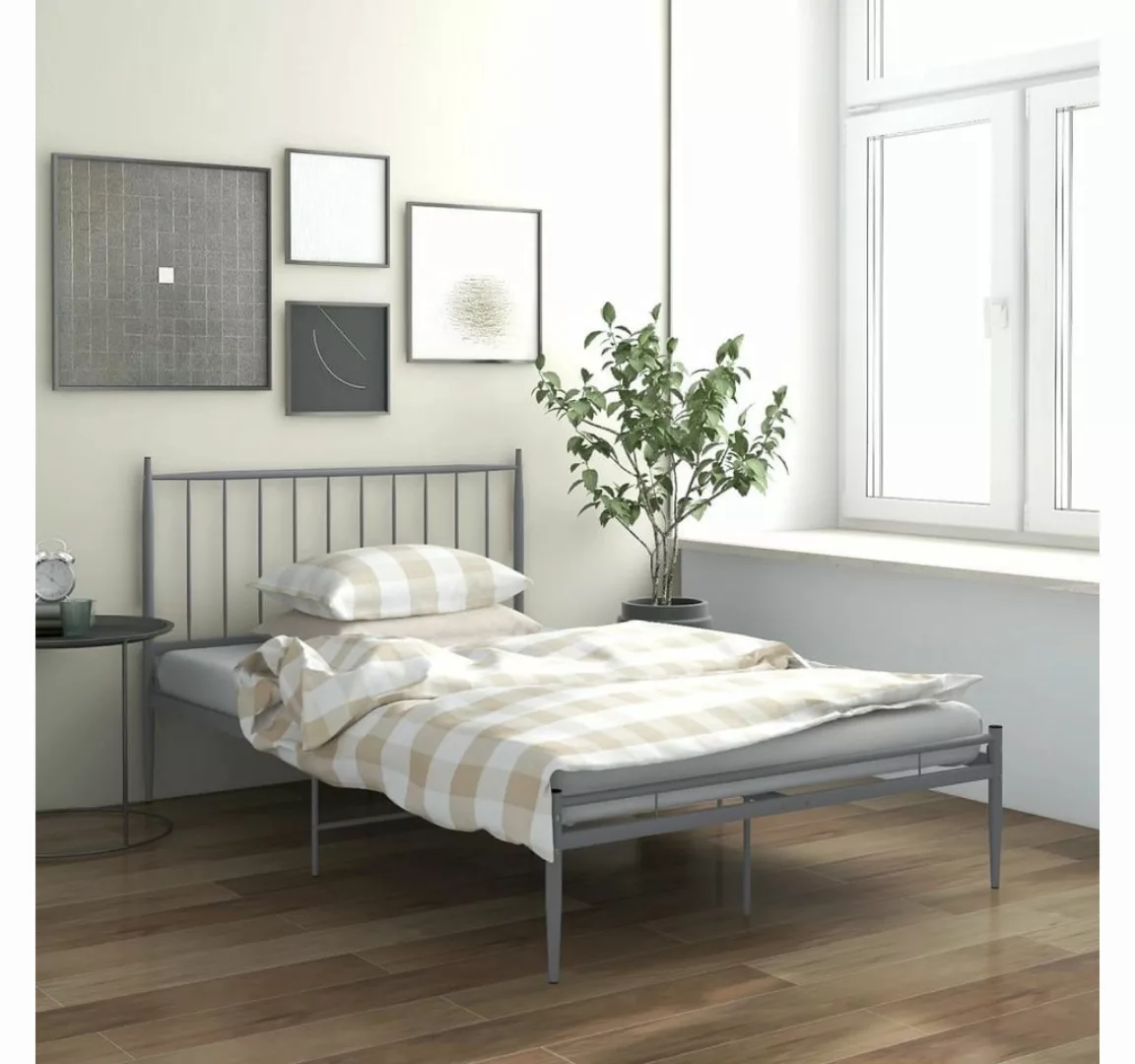 Bett Grau Metall 120x200 Cm günstig online kaufen