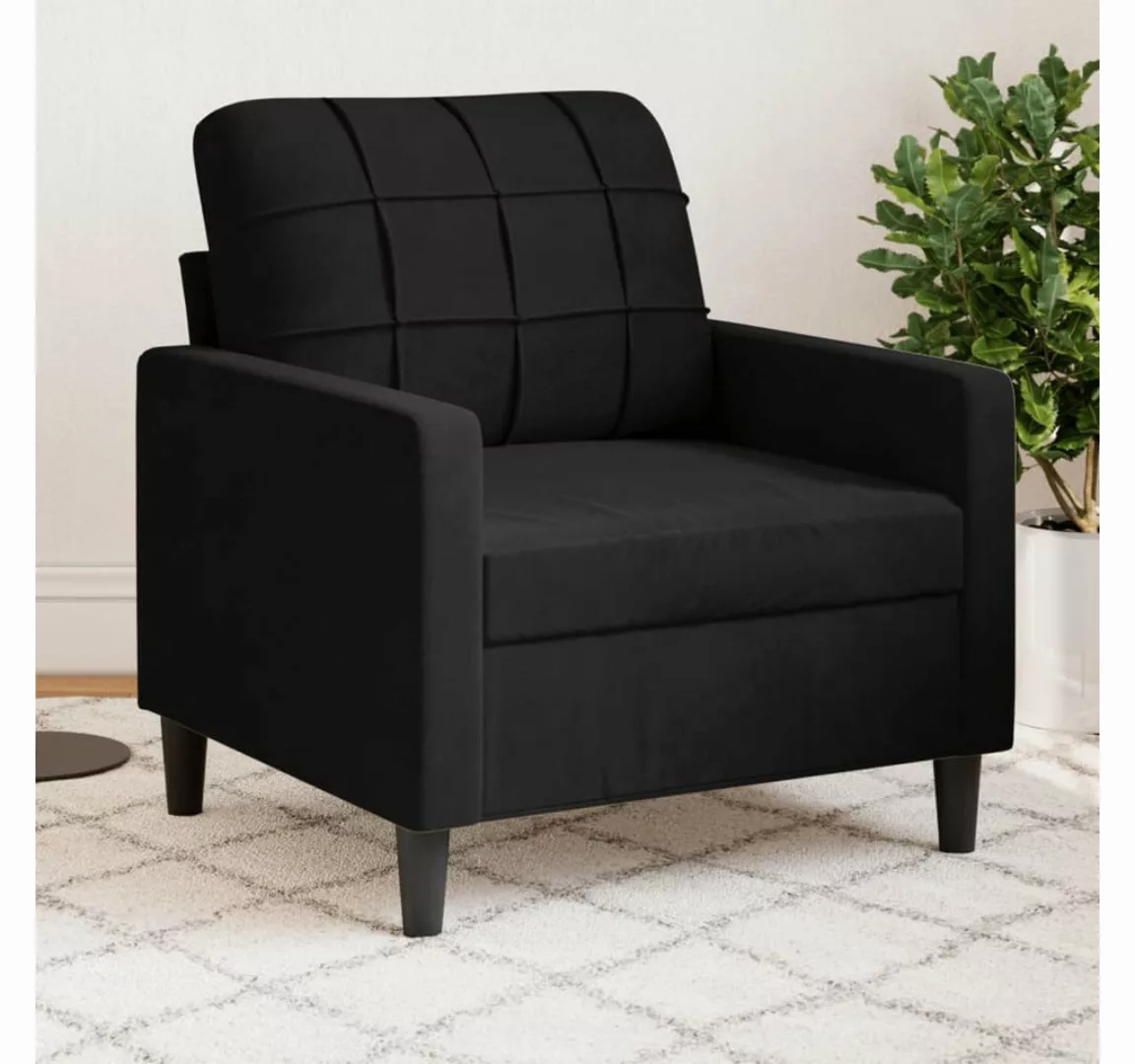 vidaXL Sofa Sofa/ 2-Sitzer/ 3-Sitzer Samt, 60 cm, Schwarz günstig online kaufen